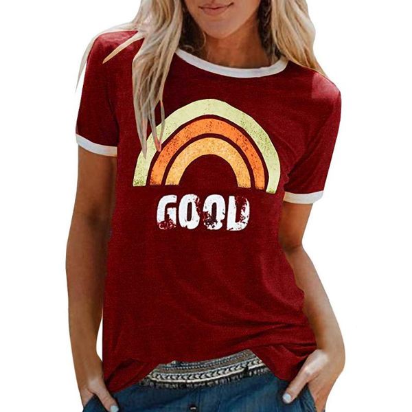 shirt ladies women summer letters rainbow printing short sleeve round neck casual tunic in stock 2021 women's t-shirt, White
shirt ladies women summer letters rainbow printing short sleeve round neck casual tunic in stock 2021 women's t-shirt, White