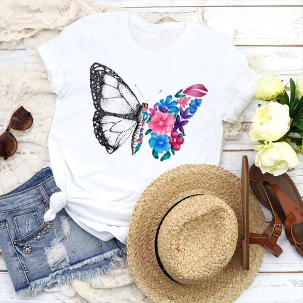 graphic floral butterfly sweet women t shirt fashion cartoon 90s girl tees print clothing female womens, White
graphic floral butterfly sweet women t shirt fashion cartoon 90s girl tees print clothing female womens, White