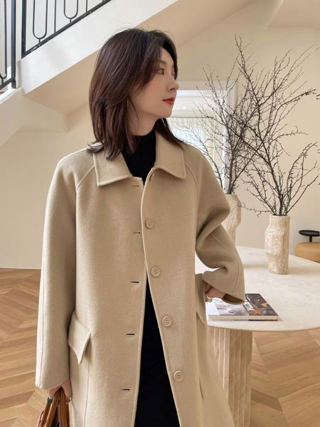 women's wool & blends autumn winter women real woolen coat with belt plus size manteau femme casual lamb jackets m03, Black
women's wool & blends autumn winter women real woolen coat with belt plus size manteau femme casual lamb jackets m03, Black