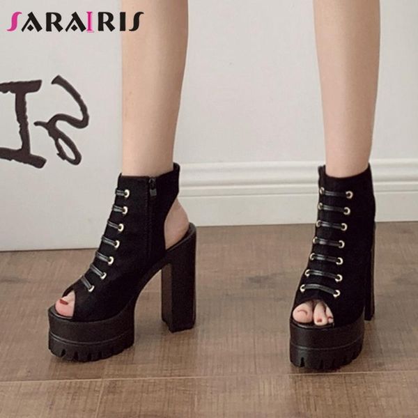 sarairis fish mouth chunky sandals women peep toe ladies black cool fashion shoes
sarairis fish mouth chunky sandals women peep toe ladies black cool fashion shoes