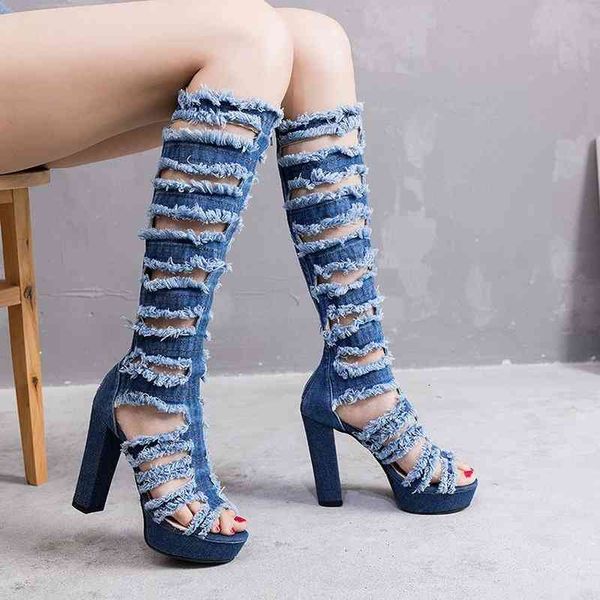 boots deep toe over the knee hole jean women long tight chunky heel summer platform high heels designer shoes 6t6r, Black
boots deep toe over the knee hole jean women long tight chunky heel summer platform high heels designer shoes 6t6r, Black