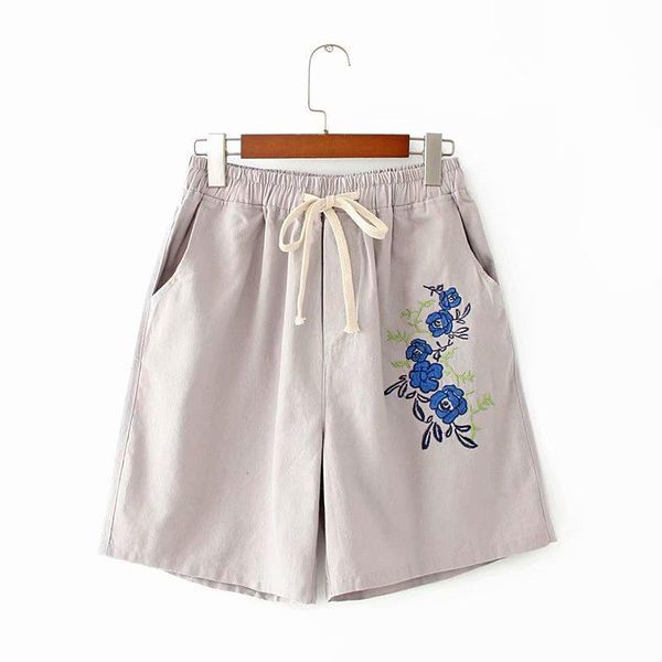 women's shorts plus size summer women cotton casual elastic waist black short pants, White;black
women's shorts plus size summer women cotton casual elastic waist black short pants, White;black