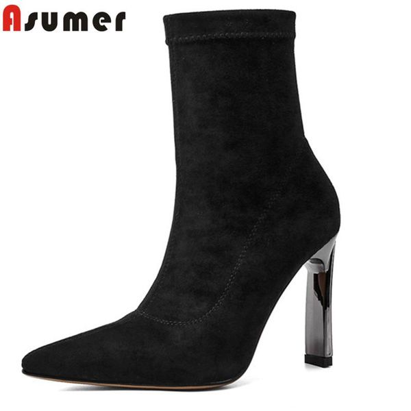 boots asumer 2021 est elastic short women thin high heel party dress shoes pointed toe autumn winter ankle woman, Black
boots asumer 2021 est elastic short women thin high heel party dress shoes pointed toe autumn winter ankle woman, Black