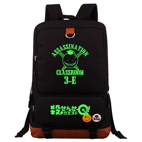 assassination classroom school backpack notebook laptravel bags luminous