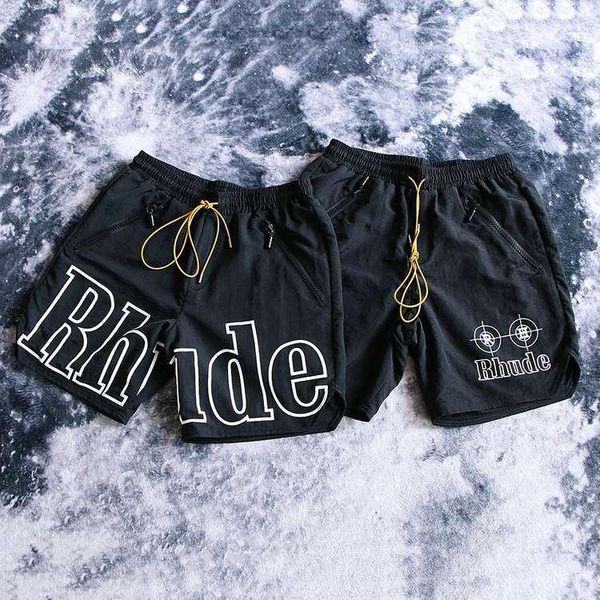 men's shorts letter print and women's loose hip-hop casual beach pants, White;black
men's shorts letter print and women's loose hip-hop casual beach pants, White;black