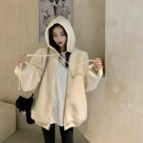 women's jackets western style ins sides add wool coat female hooded loose lambs, Black;brown
women's jackets western style ins sides add wool coat female hooded loose lambs, Black;brown