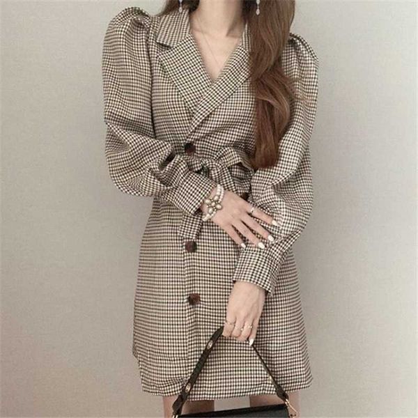 casual dresses early spring retro double-breasted plaid lapel dress keb4, Black;gray
casual dresses early spring retro double-breasted plaid lapel dress keb4, Black;gray