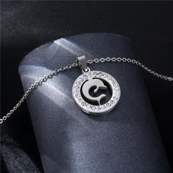 pendant necklaces stainless steel dolphin crystal sea ocean animal round chain necklace dainty jewelry for women girls, Silver
pendant necklaces stainless steel dolphin crystal sea ocean animal round chain necklace dainty jewelry for women girls, Silver