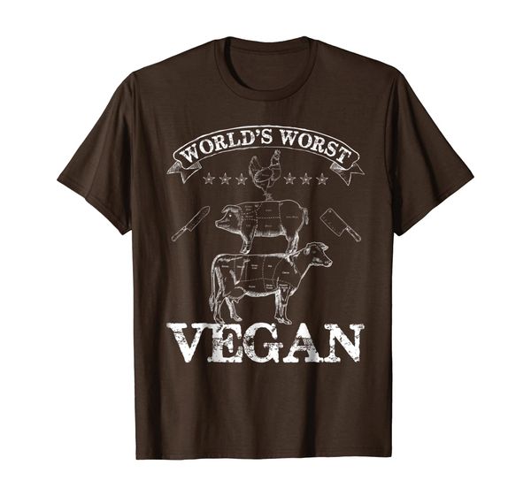 world's worst vegan meat shirt bbq chicken pig cow shirt, White;black
world's worst vegan meat shirt bbq chicken pig cow shirt, White;black