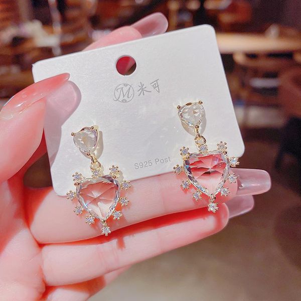 dangle & chandelier s925 delicate shiny women heart zircon earrings girls fashion elegant geometric crystal jewelry accessories gifts, Silver
dangle & chandelier s925 delicate shiny women heart zircon earrings girls fashion elegant geometric crystal jewelry accessories gifts, Silver