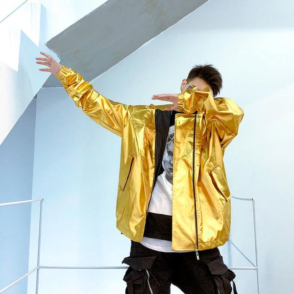 men's fur & faux fashion dj gold or silver hooded bright cloak bar nightclub singer dancer stage show design jacket costume, Black
men's fur & faux fashion dj gold or silver hooded bright cloak bar nightclub singer dancer stage show design jacket costume, Black