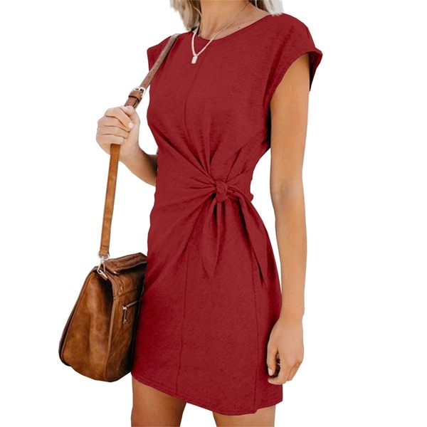 styuni round neck loose short-sleeved strap dress urban casual solid color comfortable slim summer women's 210729, Black;gray
styuni round neck loose short-sleeved strap dress urban casual solid color comfortable slim summer women's 210729, Black;gray