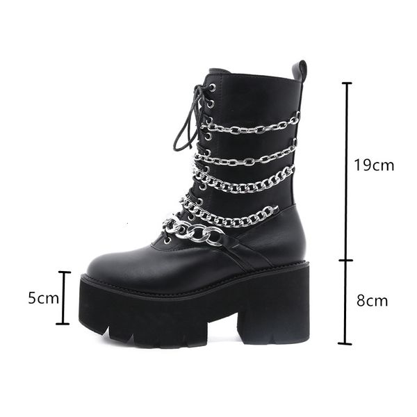 dress shoes brand metal chains women motorcycle boots fashion platform wedge leather chunky autumn winter punk goth warm ankle 22q, Black
dress shoes brand metal chains women motorcycle boots fashion platform wedge leather chunky autumn winter punk goth warm ankle 22q, Black