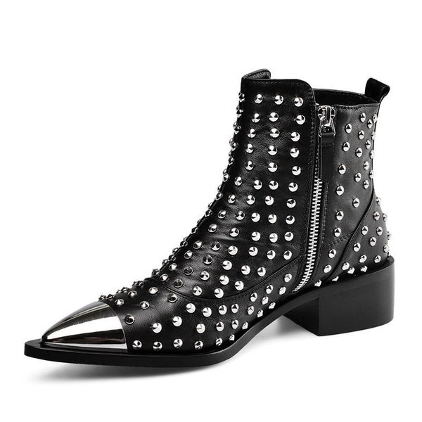 boots fashion buckle genuine leather rivets motorcycle ankle woman brand shoes female spring/autumn sandals women, Black
boots fashion buckle genuine leather rivets motorcycle ankle woman brand shoes female spring/autumn sandals women, Black