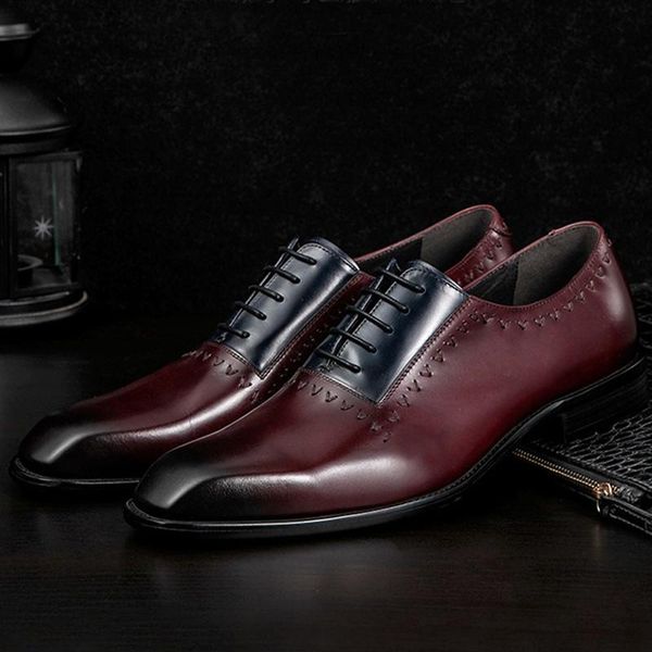 dress shoes fashion mixed colors man wedding genuine leather formal oxfords square toe laces men's handmade party flats ss637, Black
dress shoes fashion mixed colors man wedding genuine leather formal oxfords square toe laces men's handmade party flats ss637, Black