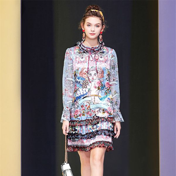 elegant female spring fashion extension of cartoon sleeves dressed printouts plied chiffon robe femme sweet dress lady, Black;gray
elegant female spring fashion extension of cartoon sleeves dressed printouts plied chiffon robe femme sweet dress lady, Black;gray