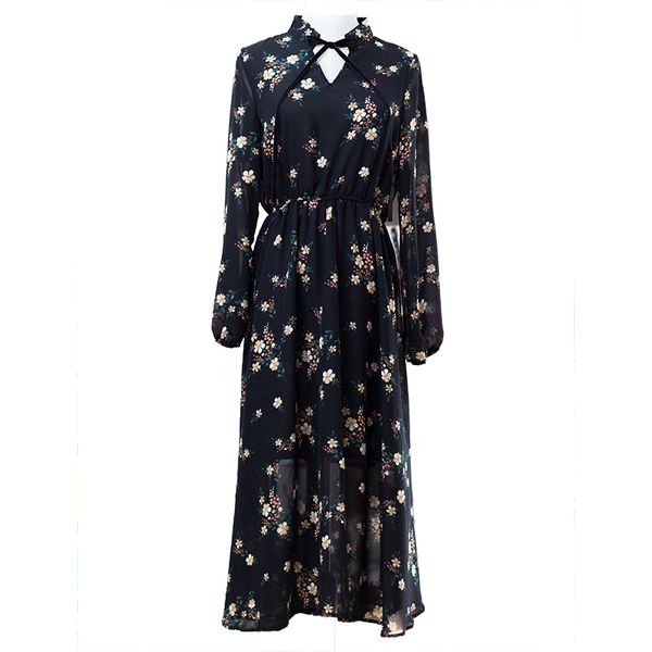 black chiffon stand collar lantern sleeve long maxi dress empire floral flower print autumn d0614 210514, Black;gray
black chiffon stand collar lantern sleeve long maxi dress empire floral flower print autumn d0614 210514, Black;gray