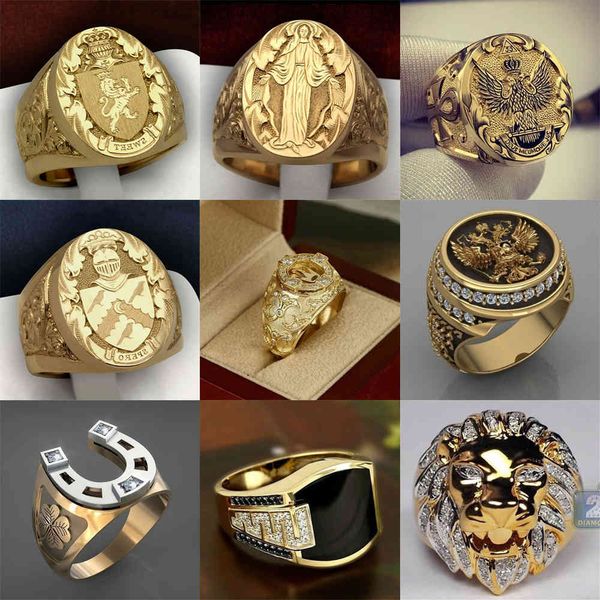 designer rings hip-hop cool men's christian catholic jesus handmade carving ring vintage crown lion badge shield wedding party punk jew, Golden;silver
designer rings hip-hop cool men's christian catholic jesus handmade carving ring vintage crown lion badge shield wedding party punk jew, Golden;silver
