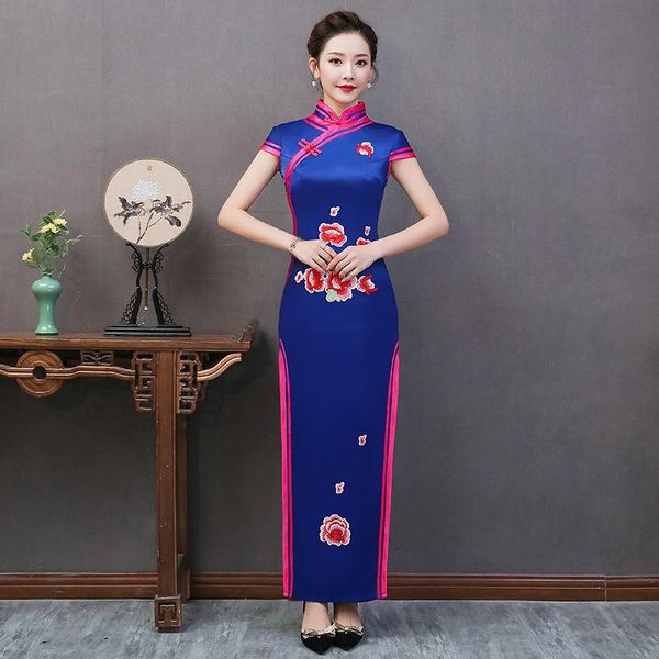 s-5xl women elegant vintage button trim qipao blue chinese formal party dress exquisite flower appliques long novelty cheongsam ethnic cloth, Red
s-5xl women elegant vintage button trim qipao blue chinese formal party dress exquisite flower appliques long novelty cheongsam ethnic cloth, Red