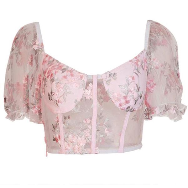 women's blouses & shirts romantic floral print mesh blouse shirt women short puff sleeve ruffle design transparent elegant pink crop bl, White
women's blouses & shirts romantic floral print mesh blouse shirt women short puff sleeve ruffle design transparent elegant pink crop bl, White