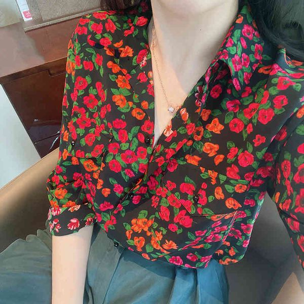 women's suits & blazers suit 100% silk women floral blouse long sleeve retro turn-down collar printed female casual shir zewf, White;black
women's suits & blazers suit 100% silk women floral blouse long sleeve retro turn-down collar printed female casual shir zewf, White;black