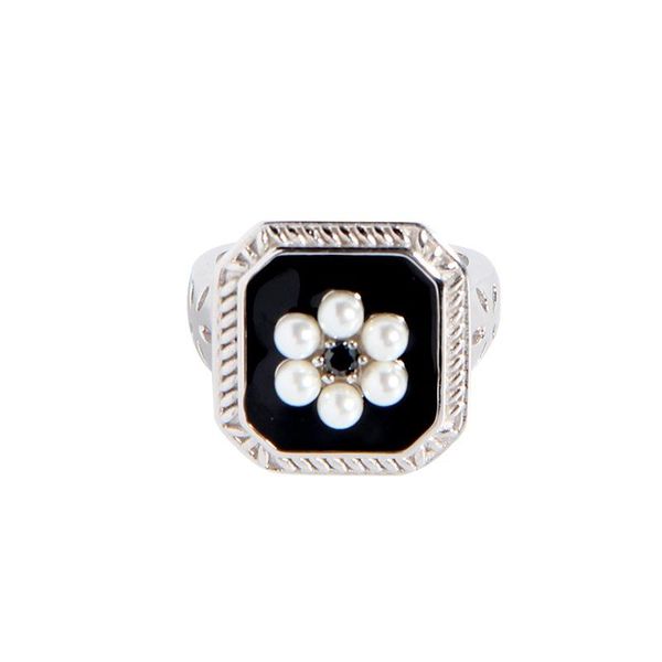 sterling silver rings for women pearl flower black square geometric ring adjustable minimalist jewelry drop cluster, Golden;silver
sterling silver rings for women pearl flower black square geometric ring adjustable minimalist jewelry drop cluster, Golden;silver