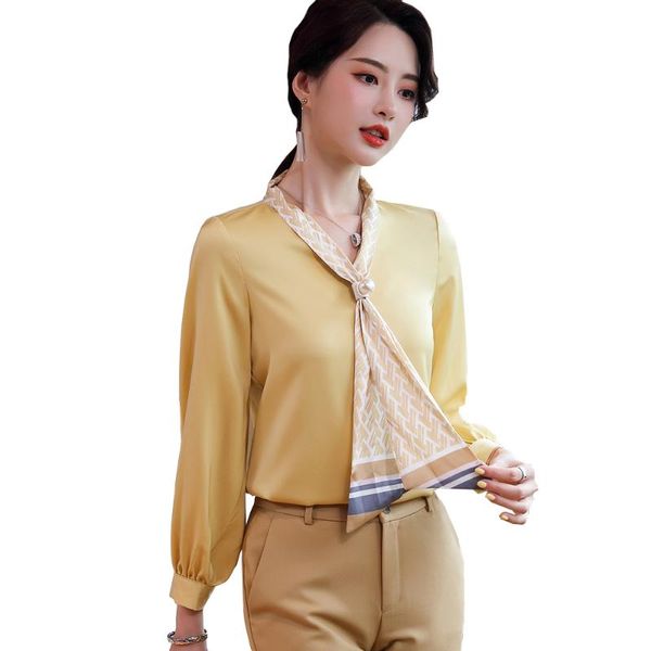 women's blouses & shirts 2021 white yellow bow women full sleeve formal office ladies shirt for work
women's blouses & shirts 2021 white yellow bow women full sleeve formal office ladies shirt for work