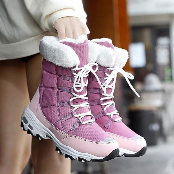 boots quality waterproof winter women keep warm mid-calf snow ladies lace-up comfortable short outdoor sneakers, Black
boots quality waterproof winter women keep warm mid-calf snow ladies lace-up comfortable short outdoor sneakers, Black