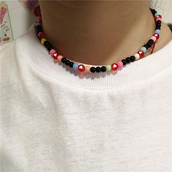 chokers 2021 goth fashion hip hop harajuku acrylic red heart love black beaded choker necklace for couple trendy jewelry accessories, Golden;silver
chokers 2021 goth fashion hip hop harajuku acrylic red heart love black beaded choker necklace for couple trendy jewelry accessories, Golden;silver