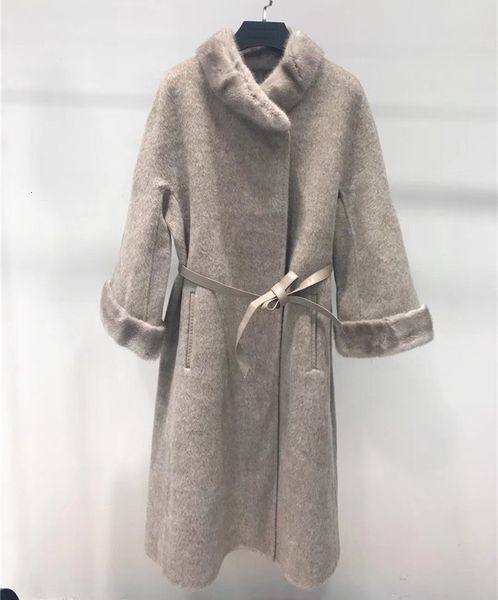 women's jackets double faced wool coat women real mink fur collar and cuffs oversized alpaca woolen coats for ladies, Black;brown
women's jackets double faced wool coat women real mink fur collar and cuffs oversized alpaca woolen coats for ladies, Black;brown