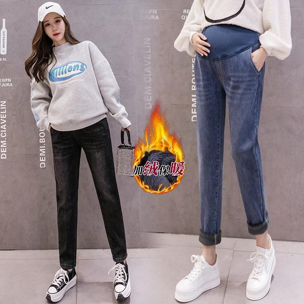 maternity pants winter thicken warm plus velvet pregnant women jeans adjustable waist loose trousers clothes bottoms, White
maternity pants winter thicken warm plus velvet pregnant women jeans adjustable waist loose trousers clothes bottoms, White