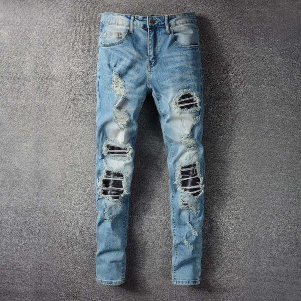 2021 summer classic hole men's jeans holed motorcycle rock tight slim striped fashion pants size 28-40 t01, Blue
2021 summer classic hole men's jeans holed motorcycle rock tight slim striped fashion pants size 28-40 t01, Blue