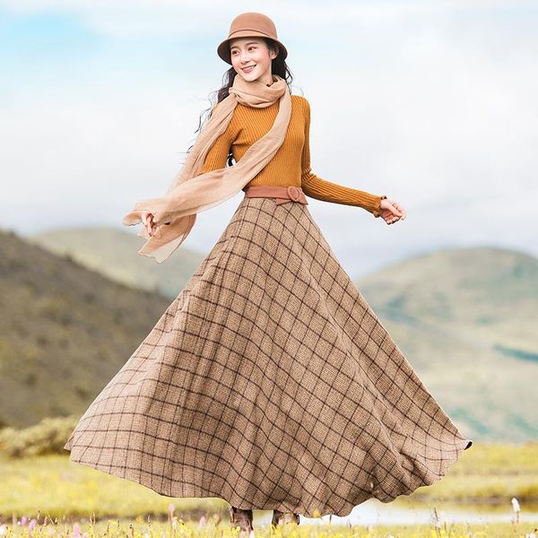skirts 2021 boshow autumn and winter vintage long maxi high waist a-line plaid big hem s-l wool women, Black
skirts 2021 boshow autumn and winter vintage long maxi high waist a-line plaid big hem s-l wool women, Black