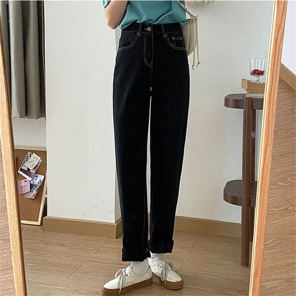 fashion wild light washed casual straight high waist denim pants loose all match streetwear women trousers 210421, Blue
fashion wild light washed casual straight high waist denim pants loose all match streetwear women trousers 210421, Blue