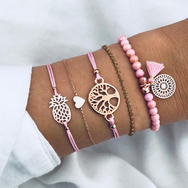 charm bracelets diezi bohemia hollow out pineapple tree of life tassel bracelet sets for women pink rope chain beads jewelry gifts, Golden;silver
charm bracelets diezi bohemia hollow out pineapple tree of life tassel bracelet sets for women pink rope chain beads jewelry gifts, Golden;silver
