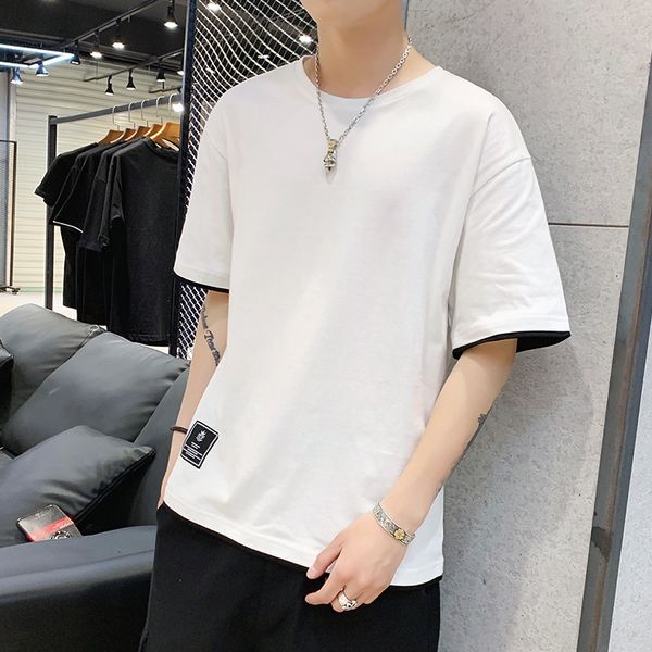 men's t-shirts half sleeve t-shirt summer wind the tide of fashion body whose loose cotton jack, White;black
men's t-shirts half sleeve t-shirt summer wind the tide of fashion body whose loose cotton jack, White;black