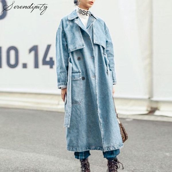 women's trench coats denim plus size women jeans coat long sleeve ladies overcoat elegant double breasted sash belt female full, Tan;black
women's trench coats denim plus size women jeans coat long sleeve ladies overcoat elegant double breasted sash belt female full, Tan;black
