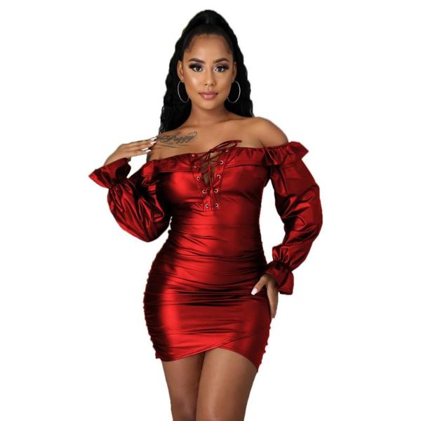 felyn 2021 quality pu dress solid off shoulder long sleeve night club mini vestidos casual dresses, Black;gray
felyn 2021 quality pu dress solid off shoulder long sleeve night club mini vestidos casual dresses, Black;gray