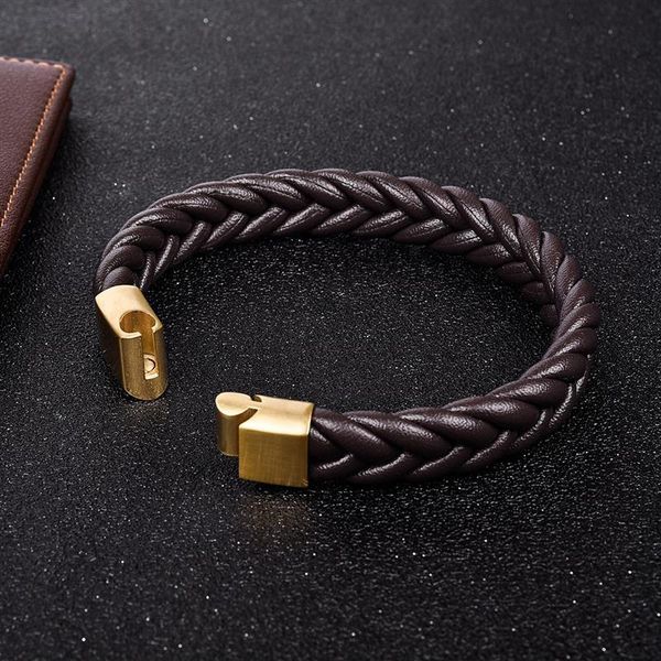 charm bracelets obsede punk men jewelry stainless steel clasp leather bracelet casual braided bangles rock wristband gift black/brown rope, Golden;silver
charm bracelets obsede punk men jewelry stainless steel clasp leather bracelet casual braided bangles rock wristband gift black/brown rope, Golden;silver