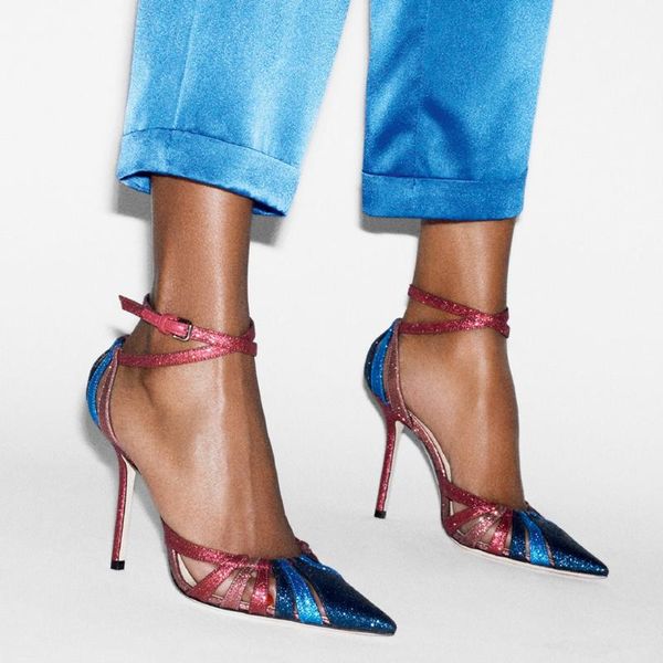 women summer pointed toe bling high heels sandals ladies mixed color party shoes zapatos de mujer, Black
women summer pointed toe bling high heels sandals ladies mixed color party shoes zapatos de mujer, Black