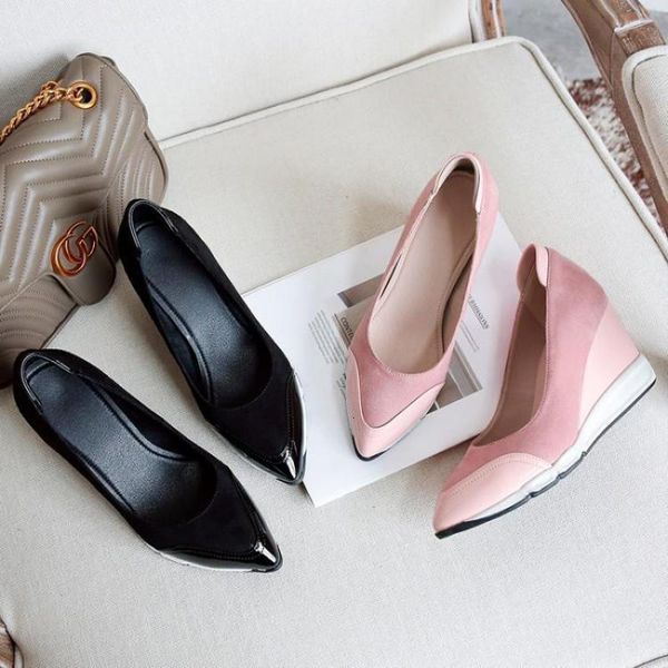 apontou sapatos de fundo macio plataforma feminina altos cunhas senhoras saltos rosa, Black
apontou sapatos de fundo macio plataforma feminina altos cunhas senhoras saltos rosa, Black