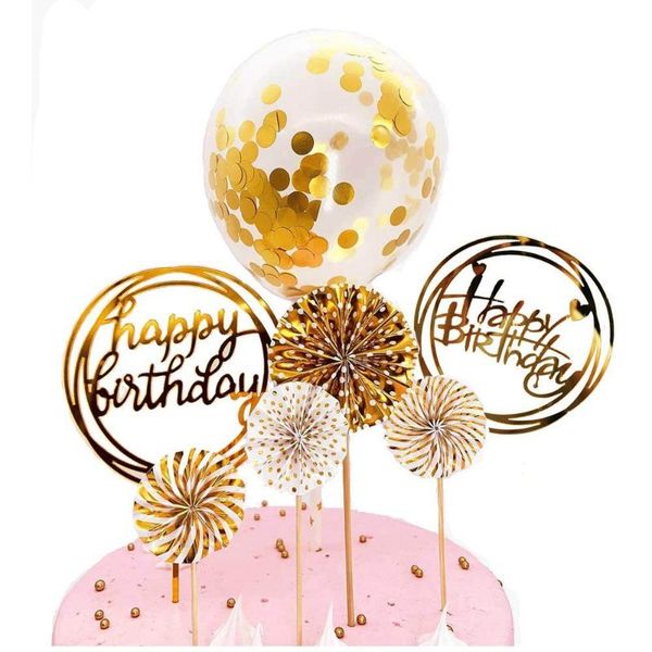 other festive & party supplies 7pcs birthday cake decorations happy acrylic ers gold confetti balloon paper fan set deco
other festive & party supplies 7pcs birthday cake decorations happy acrylic ers gold confetti balloon paper fan set deco