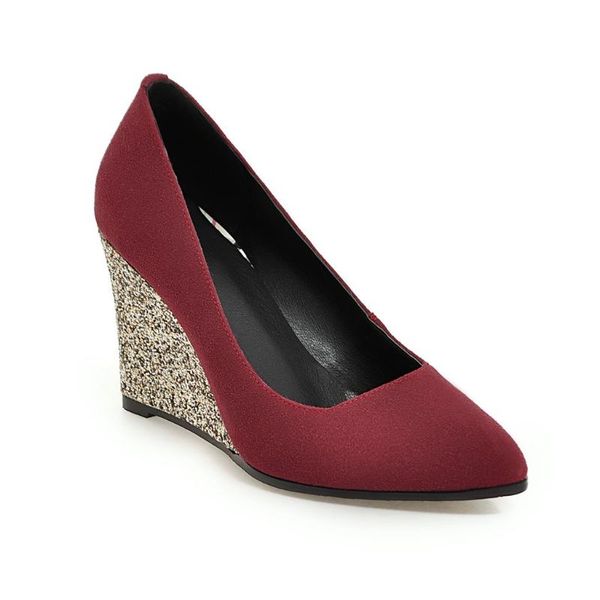 dress shoes wind sequins female in the spring of 2021 high-heeled wedge 33-43 shallow joker pointed mouth single, Black
dress shoes wind sequins female in the spring of 2021 high-heeled wedge 33-43 shallow joker pointed mouth single, Black