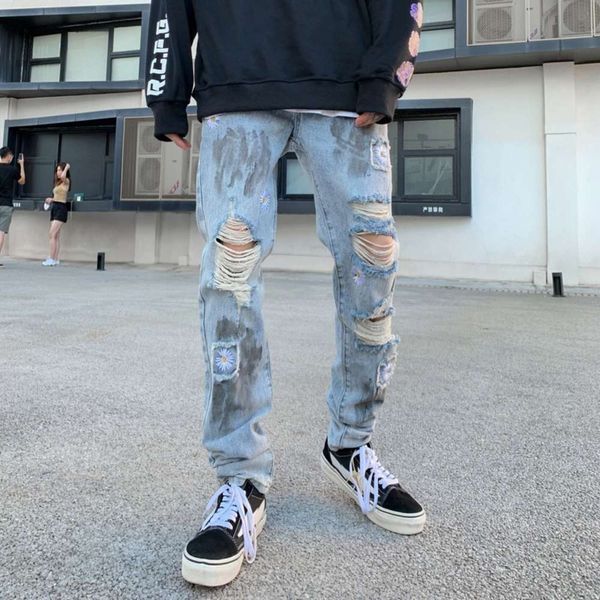 men's pants hip autumn winter street chrysanthemum embroidery jeans cargo leather compression men fashion i9sz, Black
men's pants hip autumn winter street chrysanthemum embroidery jeans cargo leather compression men fashion i9sz, Black