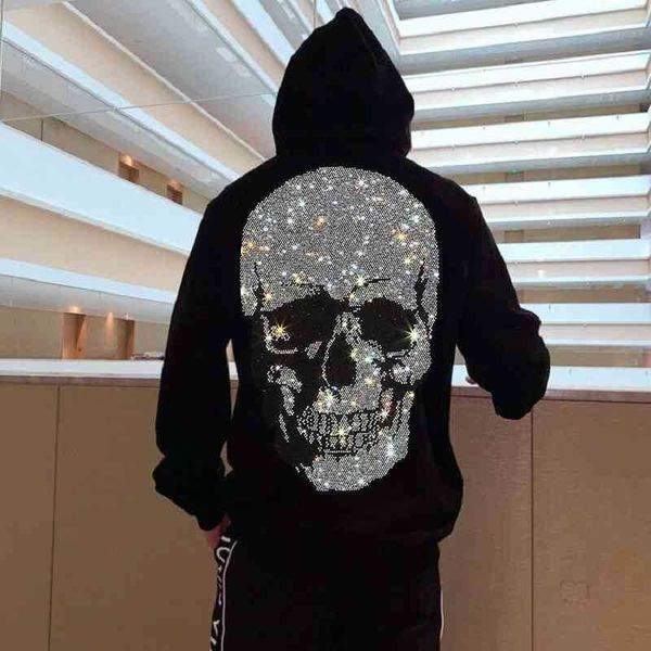 tracksuits brand warm thick sweatshirt hip-hop loose characteristic personality skull pullover rhinestone luxury men's hoodie, Black
tracksuits brand warm thick sweatshirt hip-hop loose characteristic personality skull pullover rhinestone luxury men's hoodie, Black