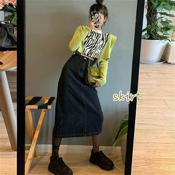 skirts denim women all-match solid retro stylish slim girls streetwear fashion ulzzang a-line fall female bottoms, Black
skirts denim women all-match solid retro stylish slim girls streetwear fashion ulzzang a-line fall female bottoms, Black
