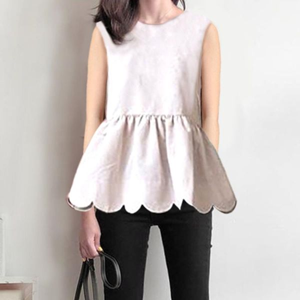 women's blouses & shirts summer sleeveless women blouse beige elegant office lady work korean style 2021 female ruffle plain chic blou, White
women's blouses & shirts summer sleeveless women blouse beige elegant office lady work korean style 2021 female ruffle plain chic blou, White