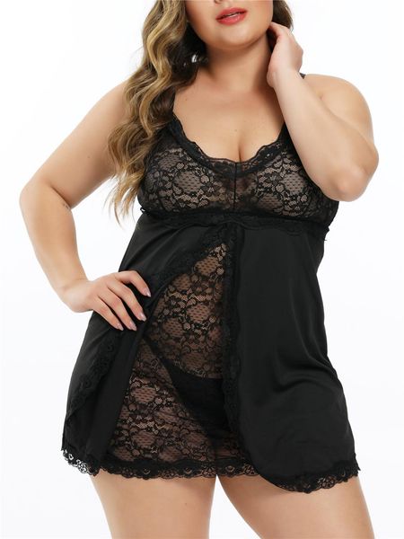 plus size lingerie lace women sleepwear babydoll split mesh chemise v neck backless halter, Black;red
plus size lingerie lace women sleepwear babydoll split mesh chemise v neck backless halter, Black;red