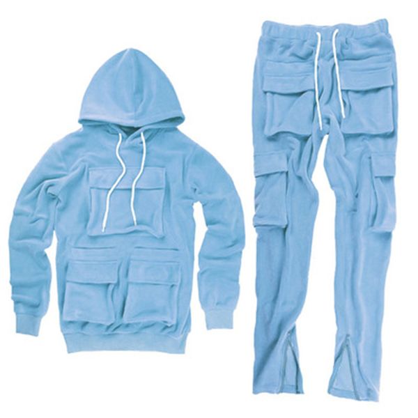 man multi pockets tracksuits street fashion trend hooded trousers sportswear outfits designer male sports cargo hoodies two piece sets, Gray
man multi pockets tracksuits street fashion trend hooded trousers sportswear outfits designer male sports cargo hoodies two piece sets, Gray