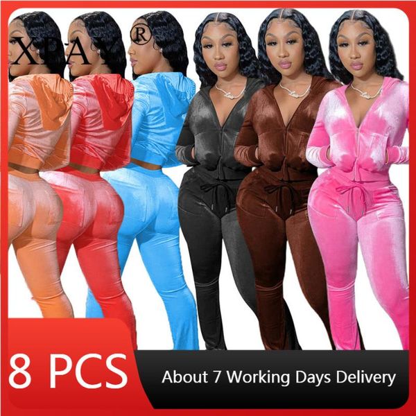 women's two piece pants wholesale items tracksuits for women fall pleuche 2 set outfits hoodie zipper jacket + flare pant fashion bulk, White
women's two piece pants wholesale items tracksuits for women fall pleuche 2 set outfits hoodie zipper jacket + flare pant fashion bulk, White